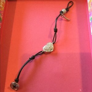 Fossil leather heart bracelet